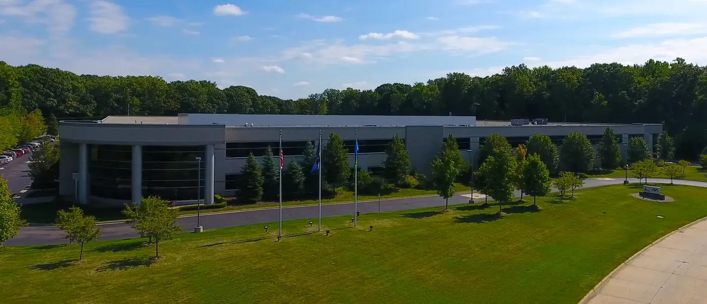 The Lotus building in Canton, Michigan, from the air